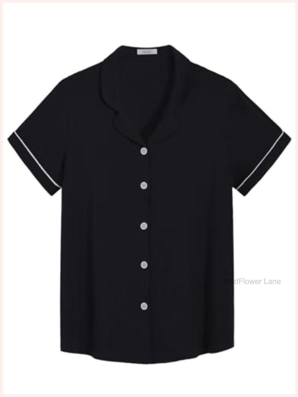 Bamboo Viscose Short Sleeve Pajama Top Button Down Sleep Shirt
